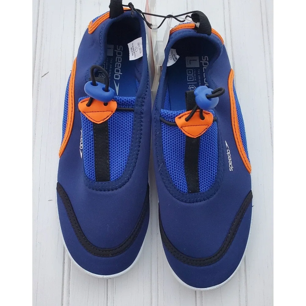 SPEEDO Junior Kids Water Shoes Large 4-5 Surf‎ Walker Pro NEW Blue White Orange